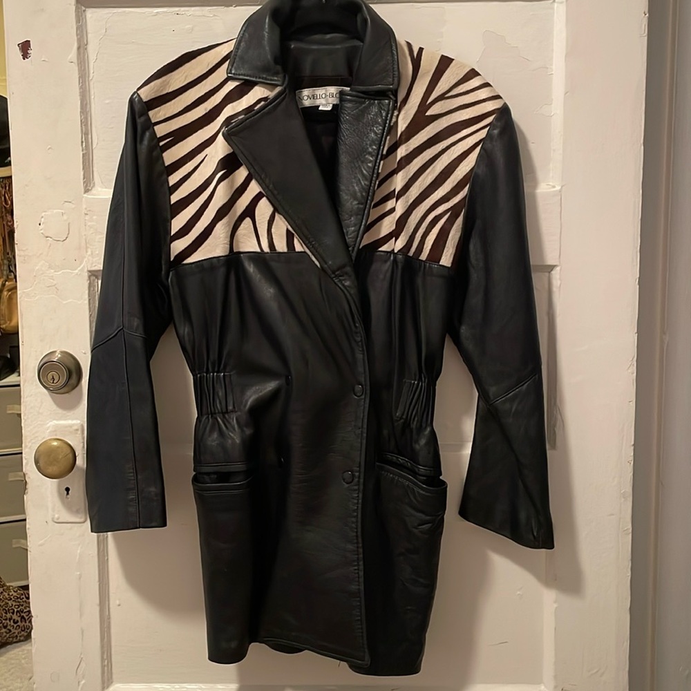 Noviello Bloom S vintage long leather coat